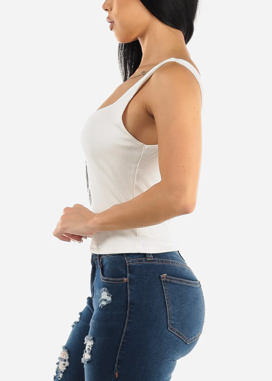 White Sweetheart Neckline Tank Top sold by Moda product image thumbnail 3