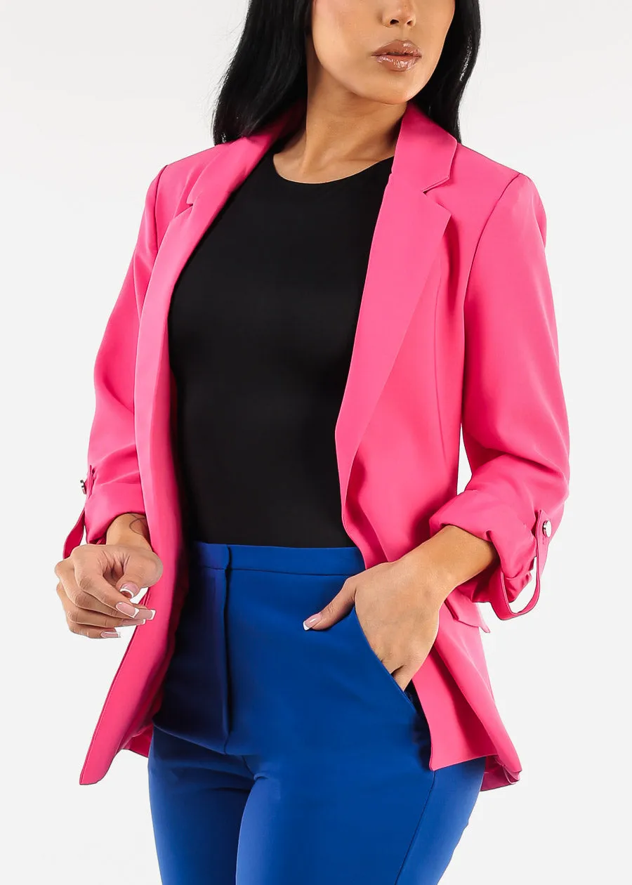 Long Sleeve Relax Fit Blazer Fuchsia sold by Moda