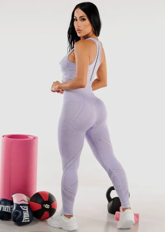 Cut Out Matching Sports Bra & Leggings (2pc Set) Lilac sold by Moda