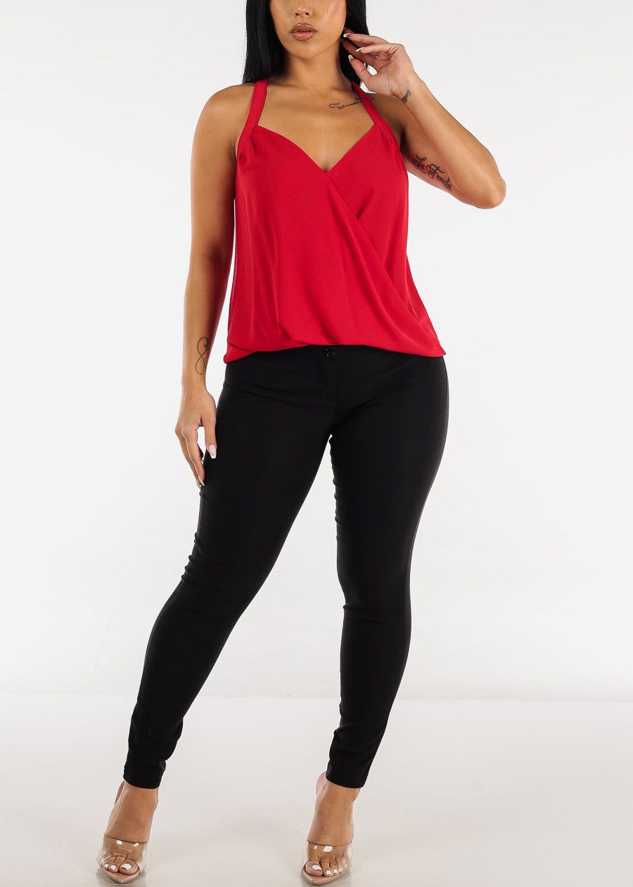 Red Chiffon Surplice Wrap Camisole Top sold by Moda product image thumbnail 2