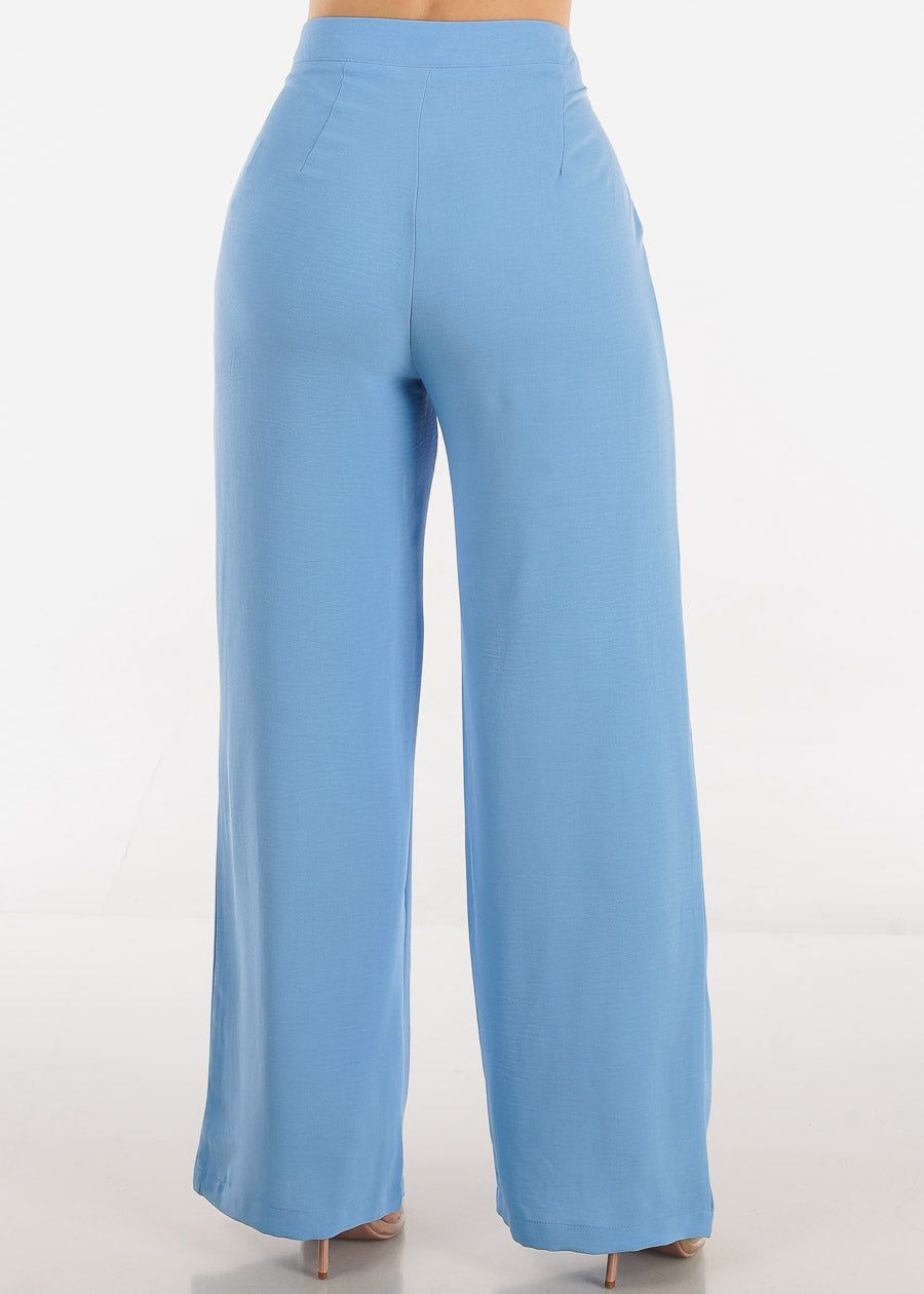 High Waist Wide Legged Pants Light Blue sold by Moda product image thumbnail 4