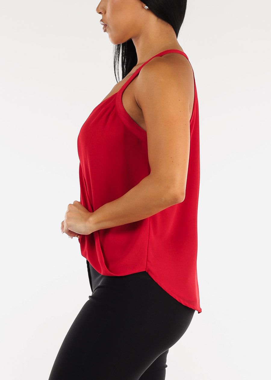 Red Chiffon Surplice Wrap Camisole Top sold by Moda product image thumbnail 4
