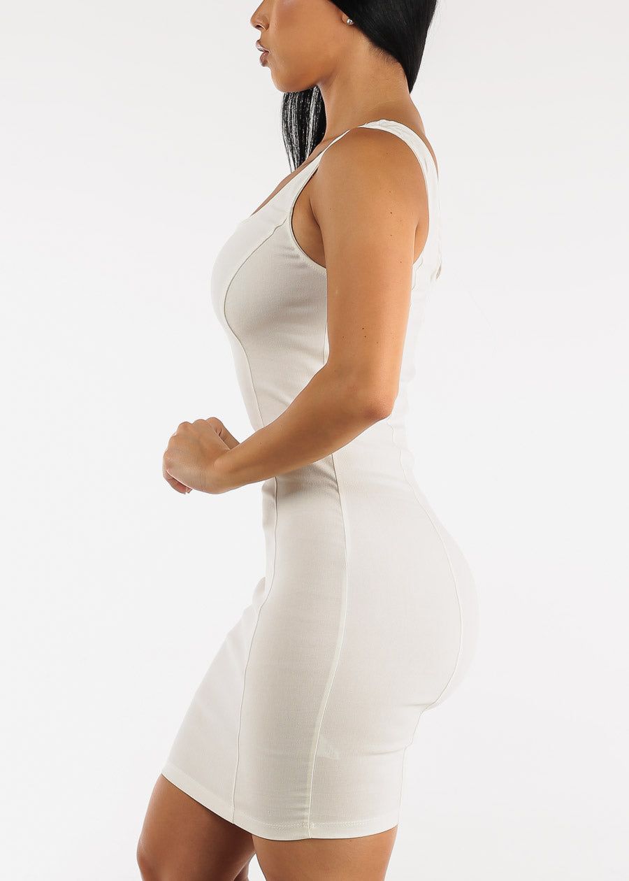 Hyper Stretch Sleeveless Bodycon Dress White sold by Moda product image thumbnail 3