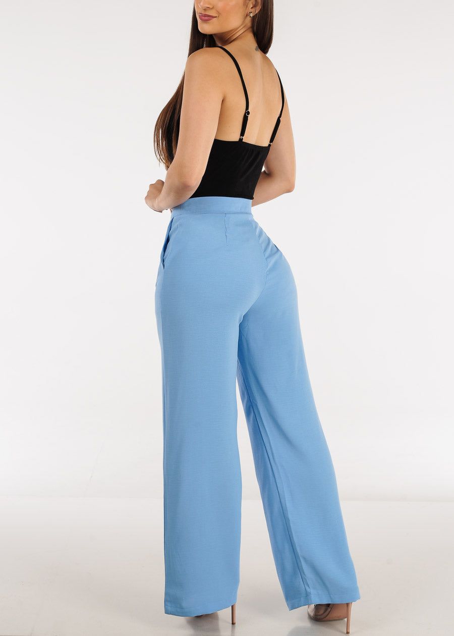 High Waist Wide Legged Pants Light Blue sold by Moda product image thumbnail 5