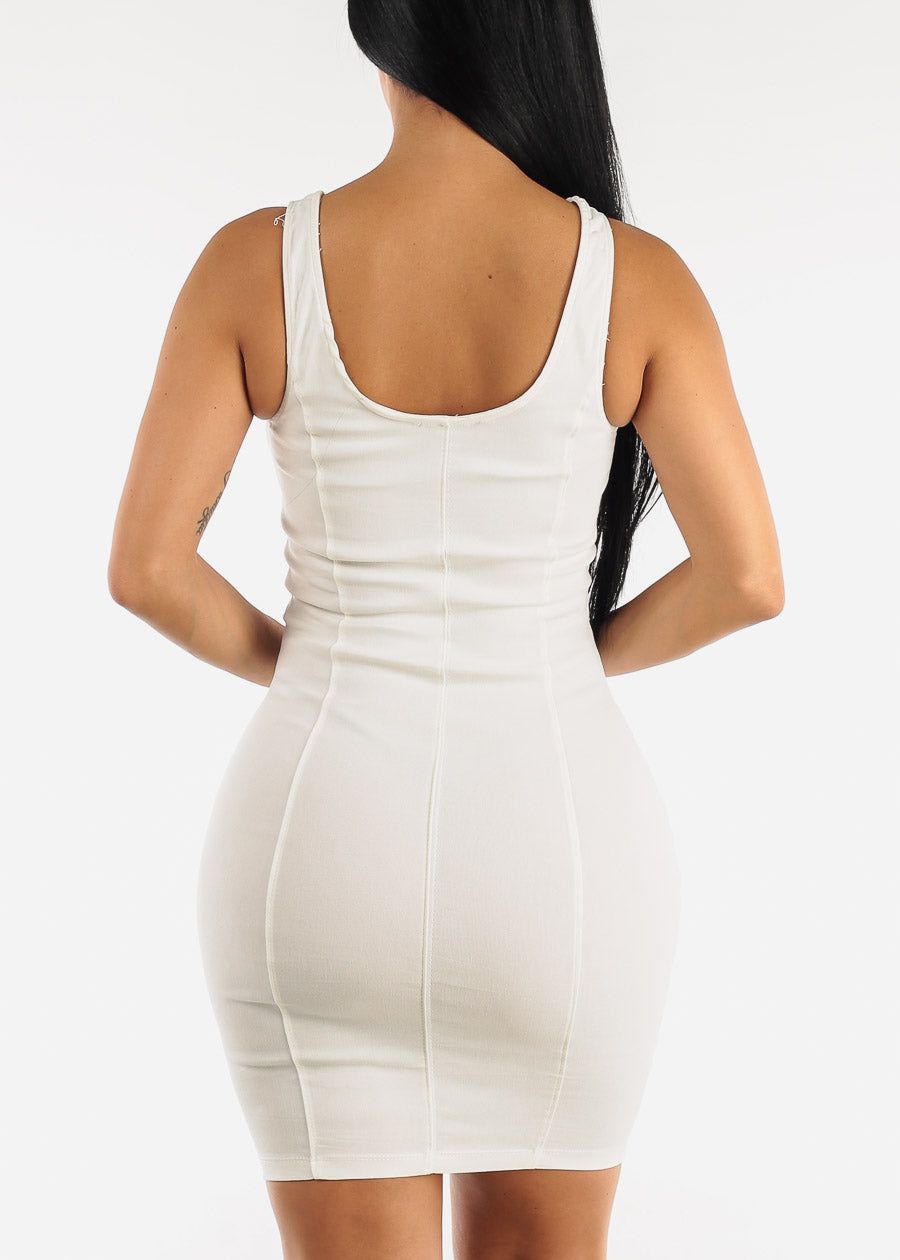 Hyper Stretch Sleeveless Bodycon Dress White sold by Moda product image thumbnail 4