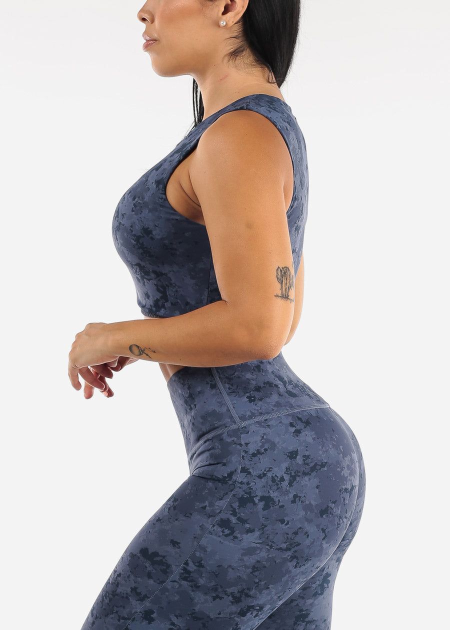 MONO B Activewear Navy Printed Sports Bra sold by Moda product image thumbnail 5