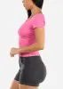 Short Sleeve Surplice Ribbed Top Pink sold by Moda