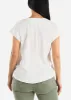 White Short Sleeve Vneck Blouse sold by Moda