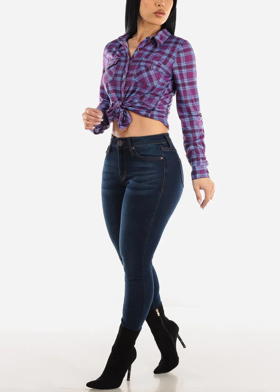 Classic Mid Rise Stretchy Whiskered Dark Skinny Jeans sold by Moda product image thumbnail 2