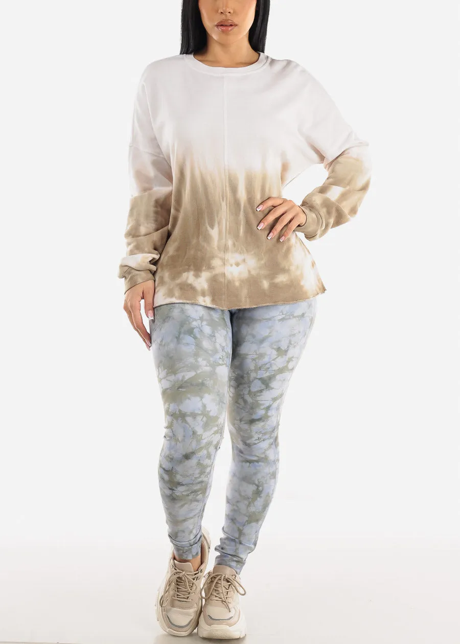Long Sleeve Tie Dye Fleece Sweatshirt Olive sold by Moda product image thumbnail 2