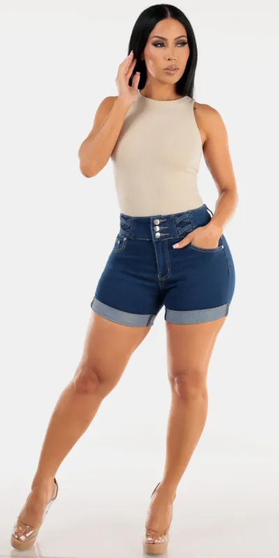 Ribbed Butt Lift Denim Outfit sold by Moda