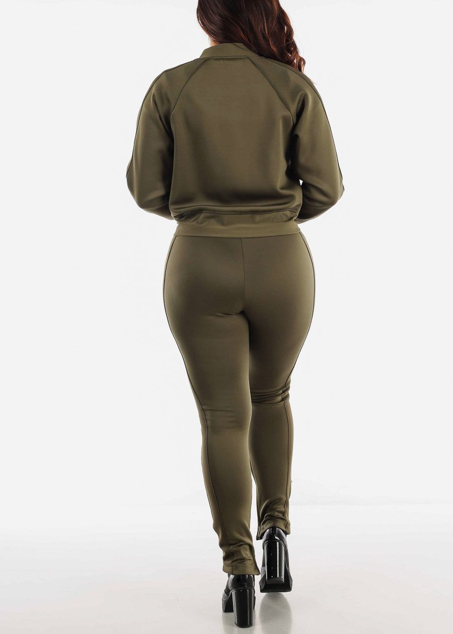 Olive Zip Up Tracksuit (2 PCE SET) sold by Moda product image thumbnail 4