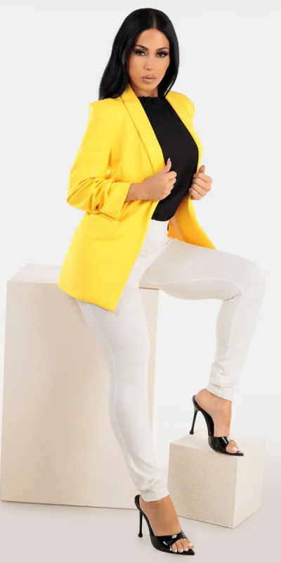 Yellow Blazer White Skinnies Trio sold by Moda