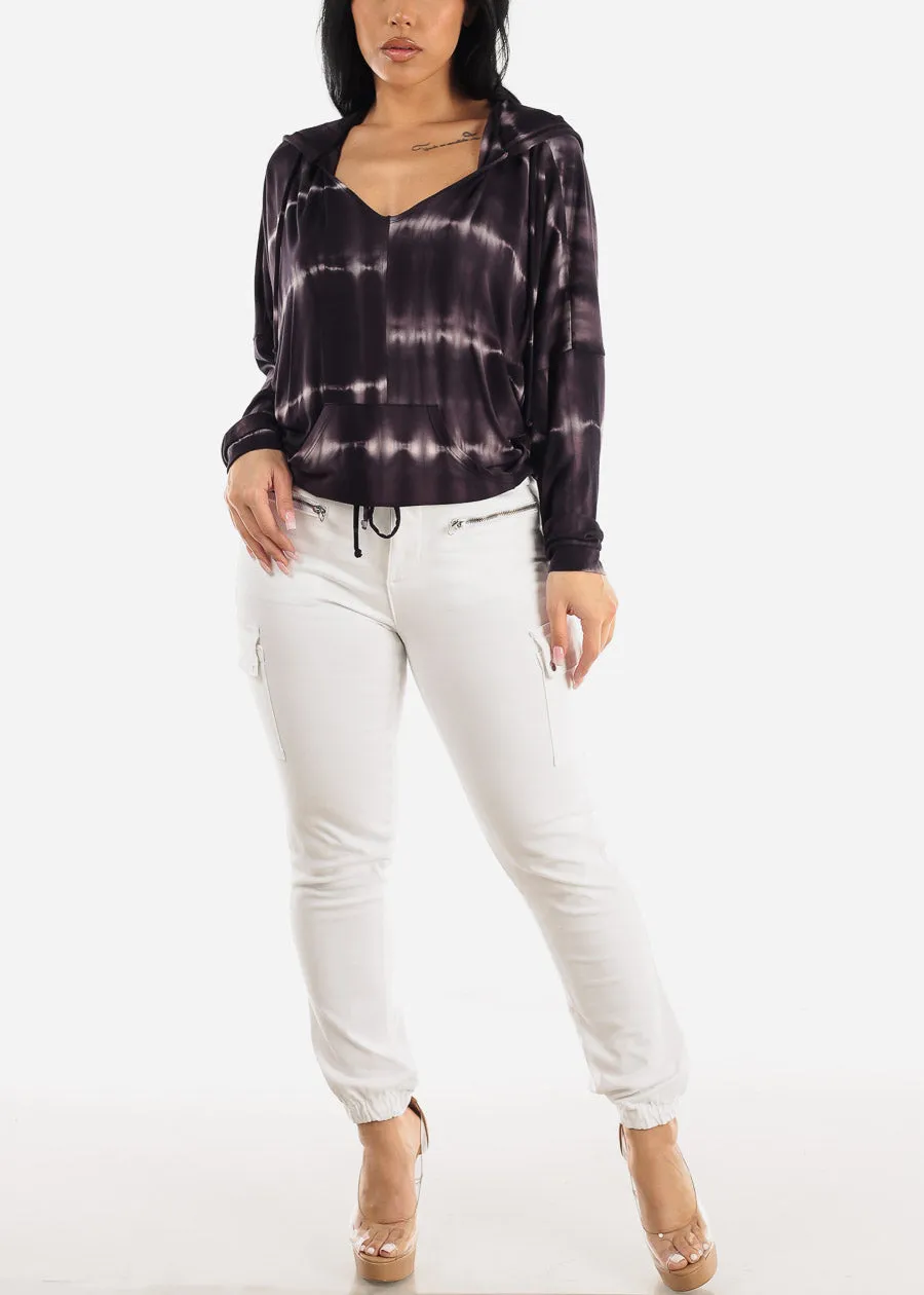 Tie Dye Long Sleeve Pullover Hoodie Black sold by Moda product image thumbnail 2