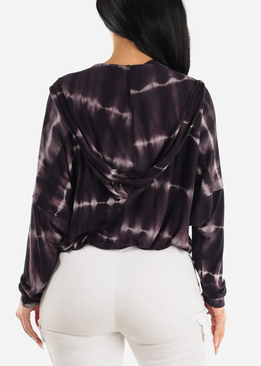 Tie Dye Long Sleeve Pullover Hoodie Black sold by Moda product image thumbnail 4