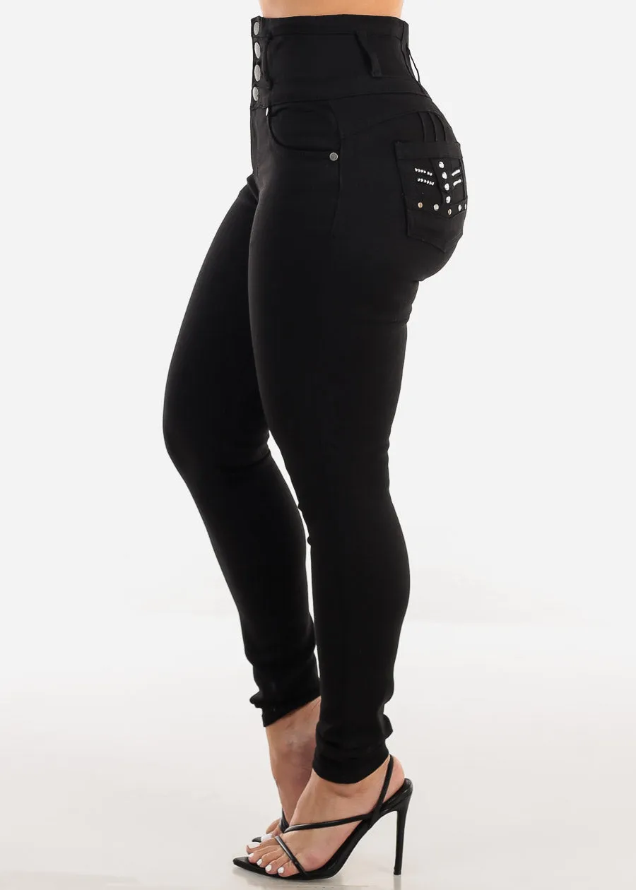 Butt Lift Super High Waist Black Skinny Jeans sold by Moda product image thumbnail 4