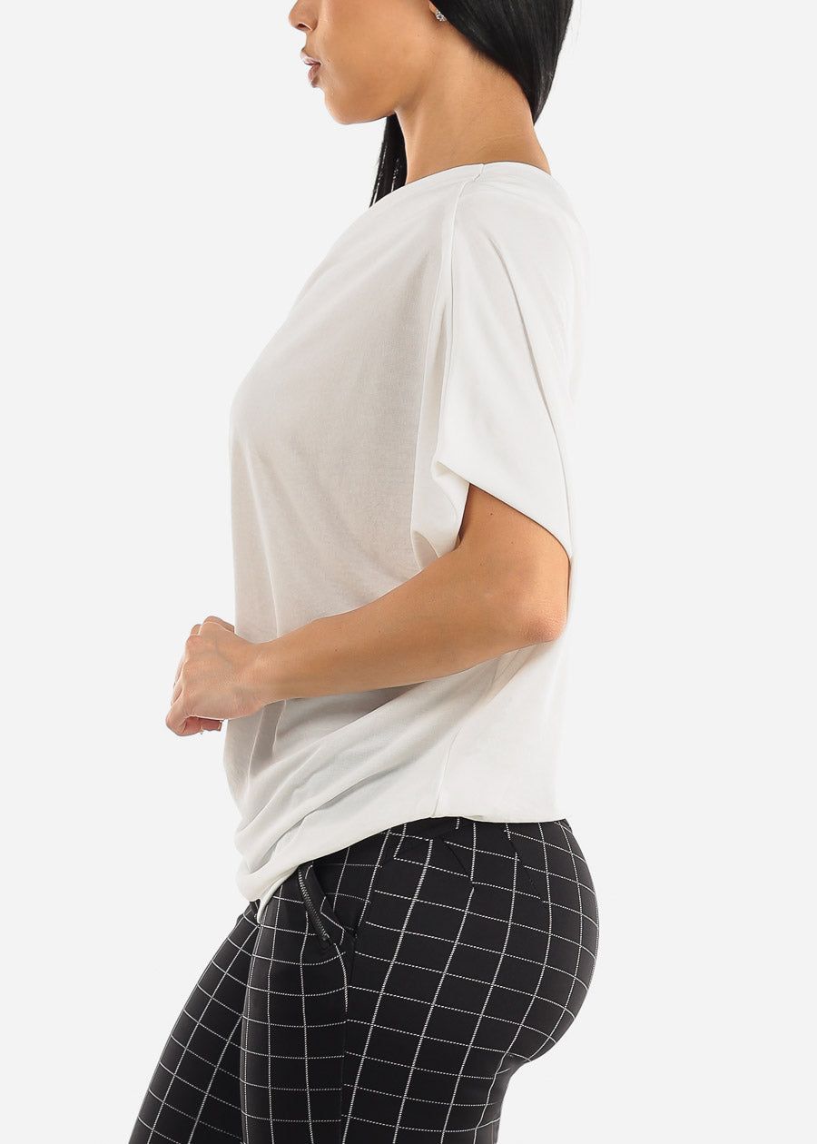 White One Shoulder Pleat Detail Blouse sold by Moda product image thumbnail 3