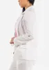 White Linen Long Sleeve Open Front Blazer sold by Moda