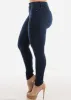 Mid Rise Dark Stretchy One Button Skinny Jeans sold by Moda
