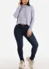 Mid Rise Dark Stretchy One Button Skinny Jeans sold by Moda