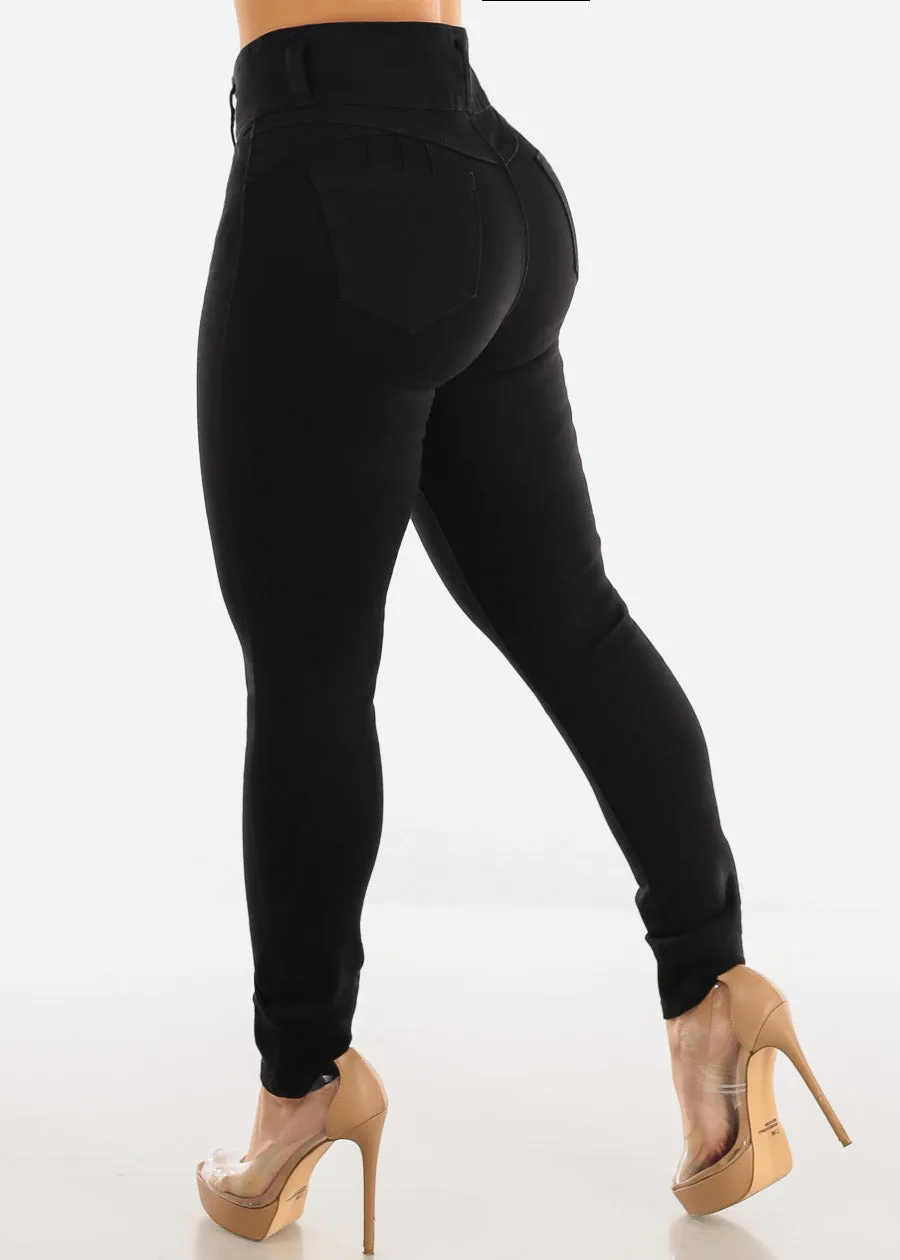 Super High Waisted Black Butt Lifting Skinny Jeans sold by Moda product image thumbnail 5
