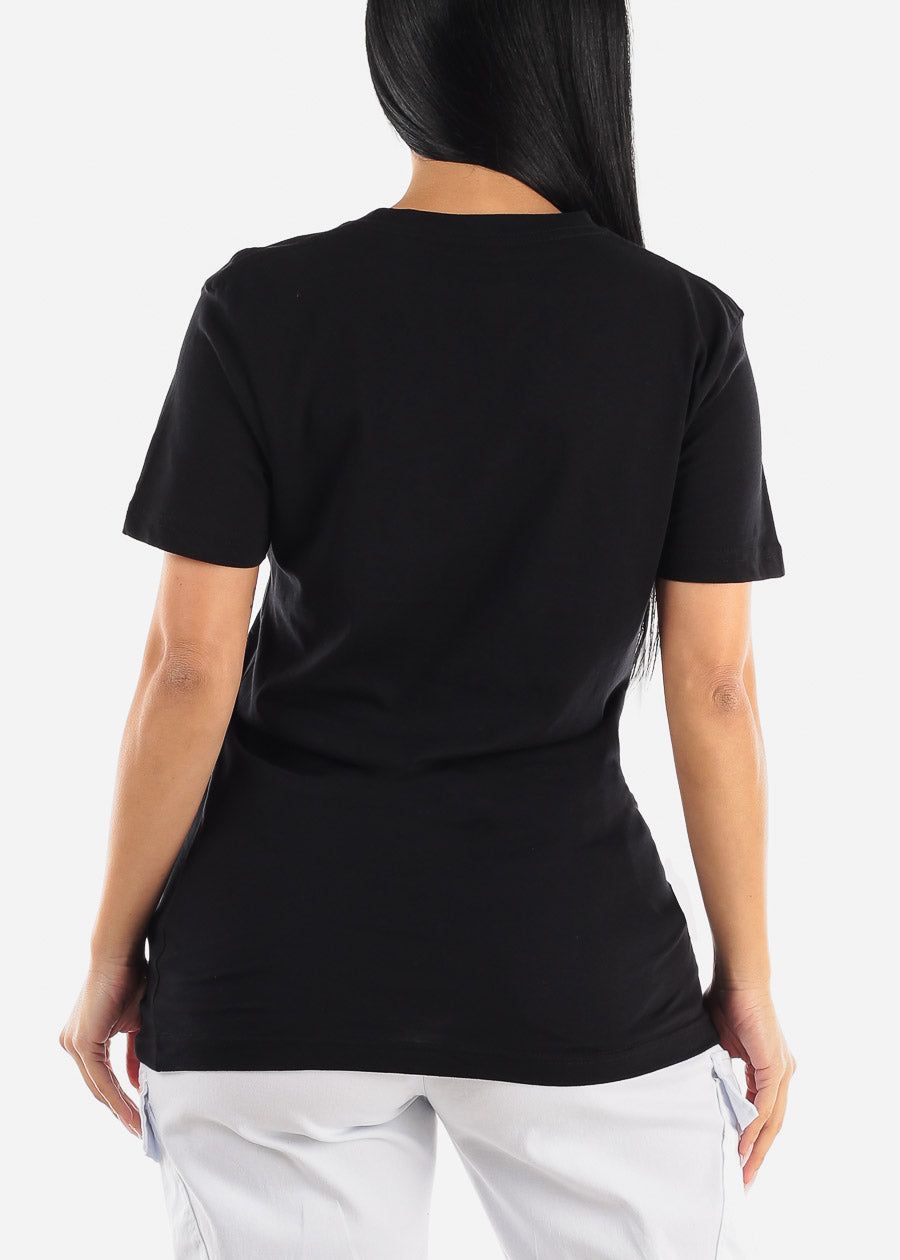 Black Short Sleeve With Love Graphic Tee sold by Moda product image thumbnail 4