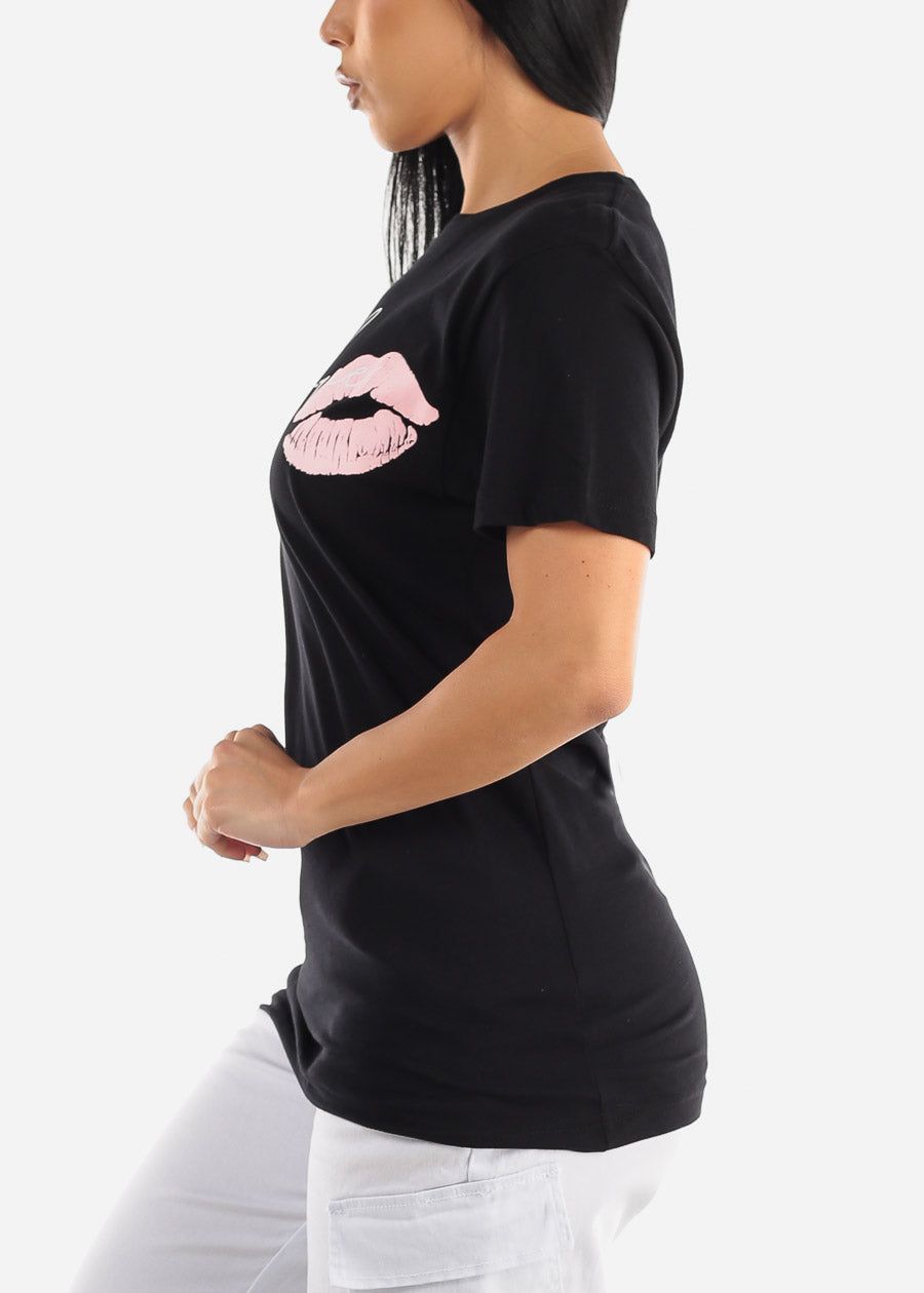 Black Short Sleeve With Love Graphic Tee sold by Moda product image thumbnail 3