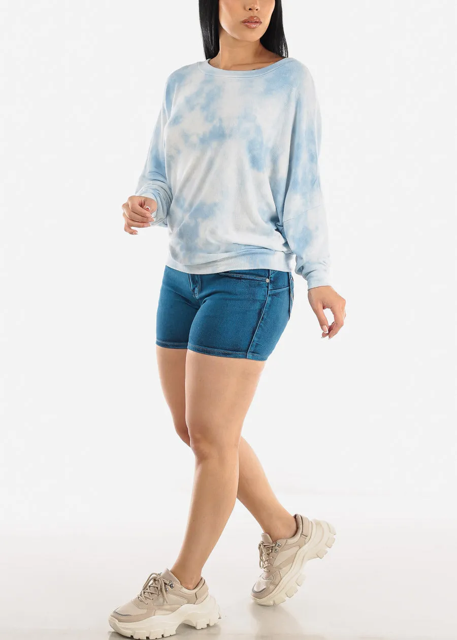 Tie Dye Long Sleeve Dolman Tunic Top Blue sold by Moda product image thumbnail 2