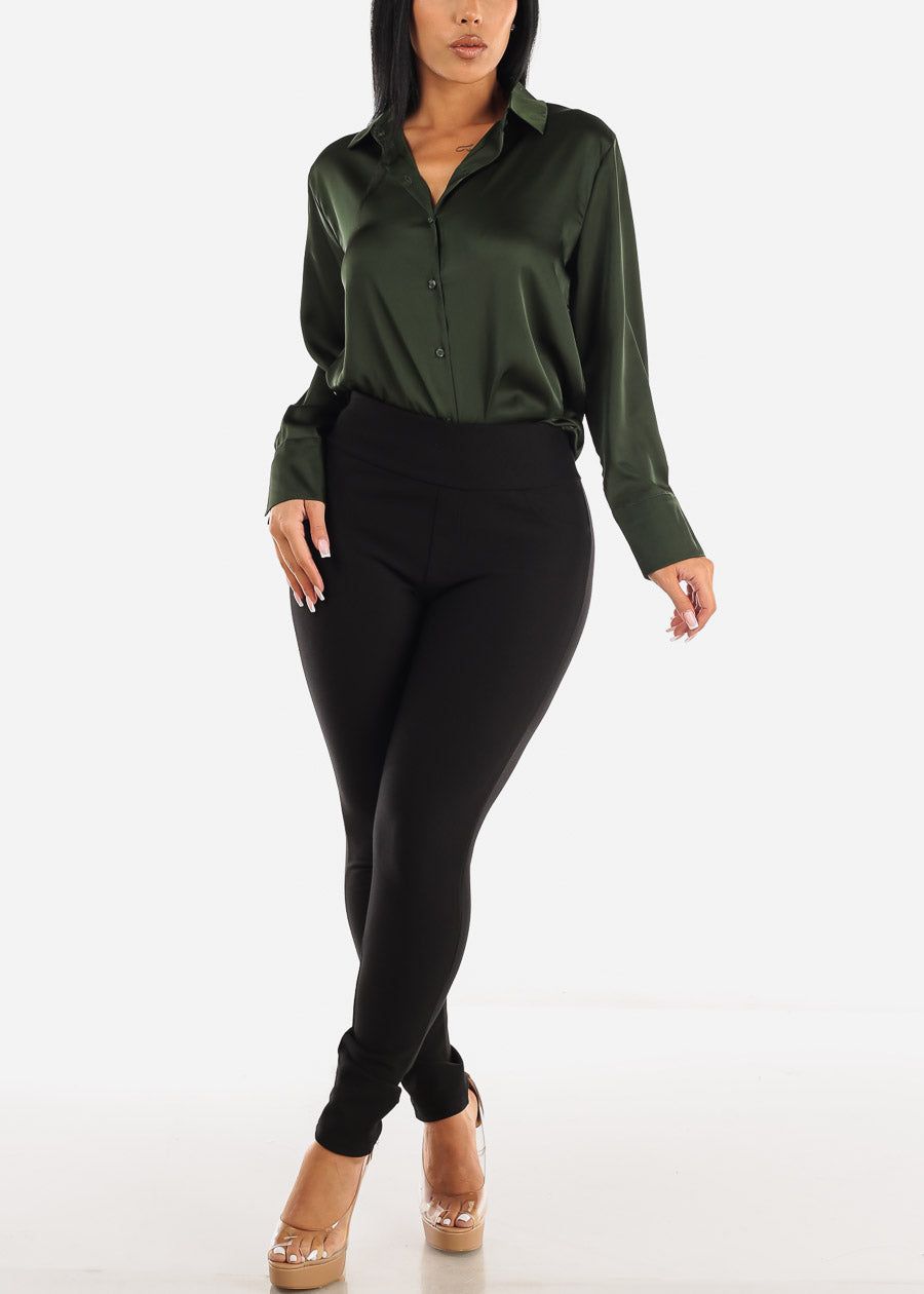 High Waist Pull On Black Dressy Skinny Pants sold by Moda product image thumbnail 2