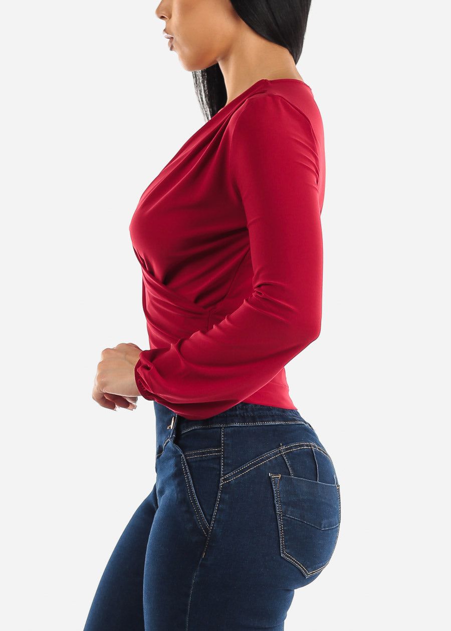 Surplice Long Sleeve Dressy Blouse Ruby sold by Moda product image thumbnail 3