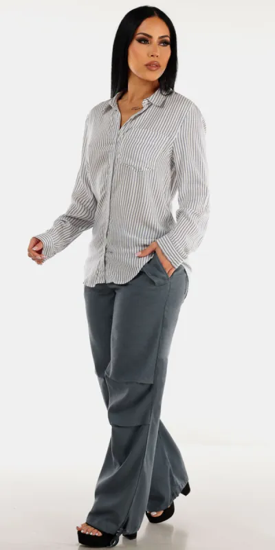 Stripe Pleated Linen Joggers Combo sold by Moda