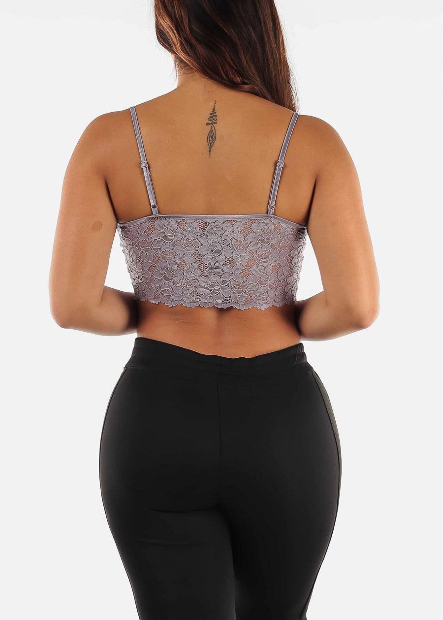 Lace Hook And Eye Cami Crop Bralette Purple sold by Moda product image thumbnail 5
