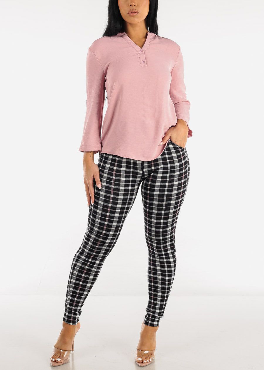 Quarter Sleeve Mauve Woven Blouse sold by Moda product image thumbnail 2