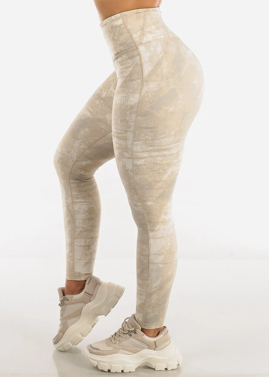MONO B Activewear High Waisted Leggings Beige Printed sold by Moda product image thumbnail 2