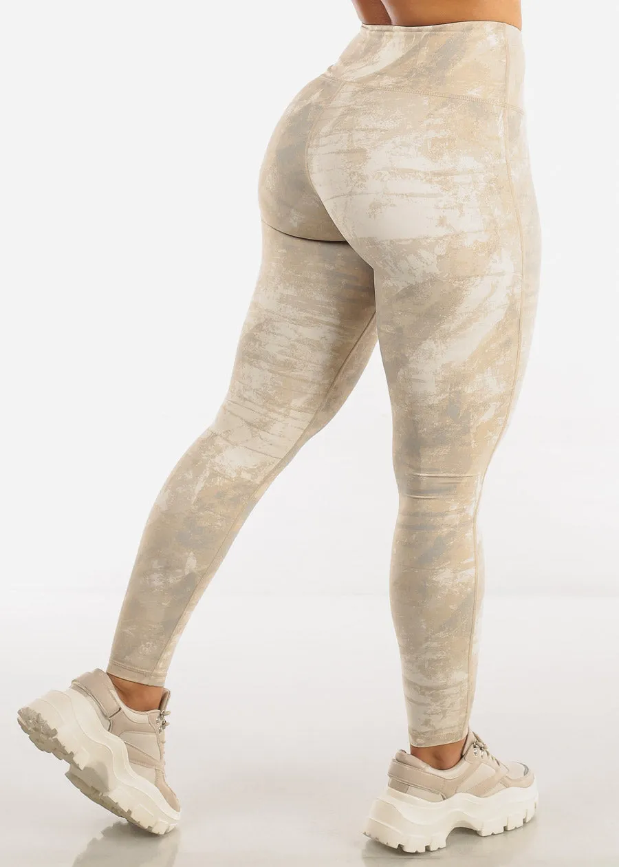 MONO B Activewear High Waisted Leggings Beige Printed sold by Moda product image thumbnail 3
