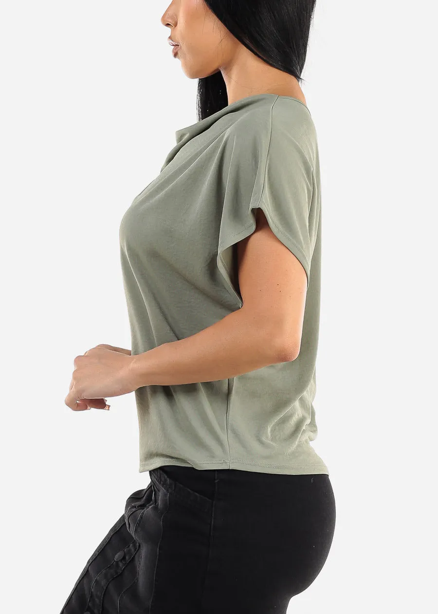 Asymmetrical Neckline Top Sage sold by Moda product image thumbnail 3