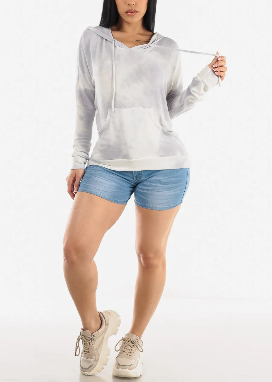 Long Sleeve Tie Dye Pullover Tunic Hoodie Grey sold by Moda product image thumbnail 2