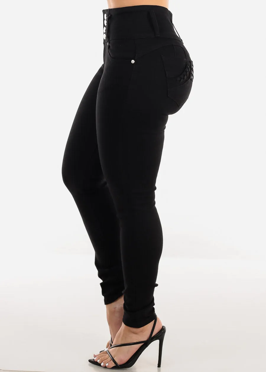 High Waist Butt Lift Black Skinny Jeans sold by Moda product image thumbnail 4