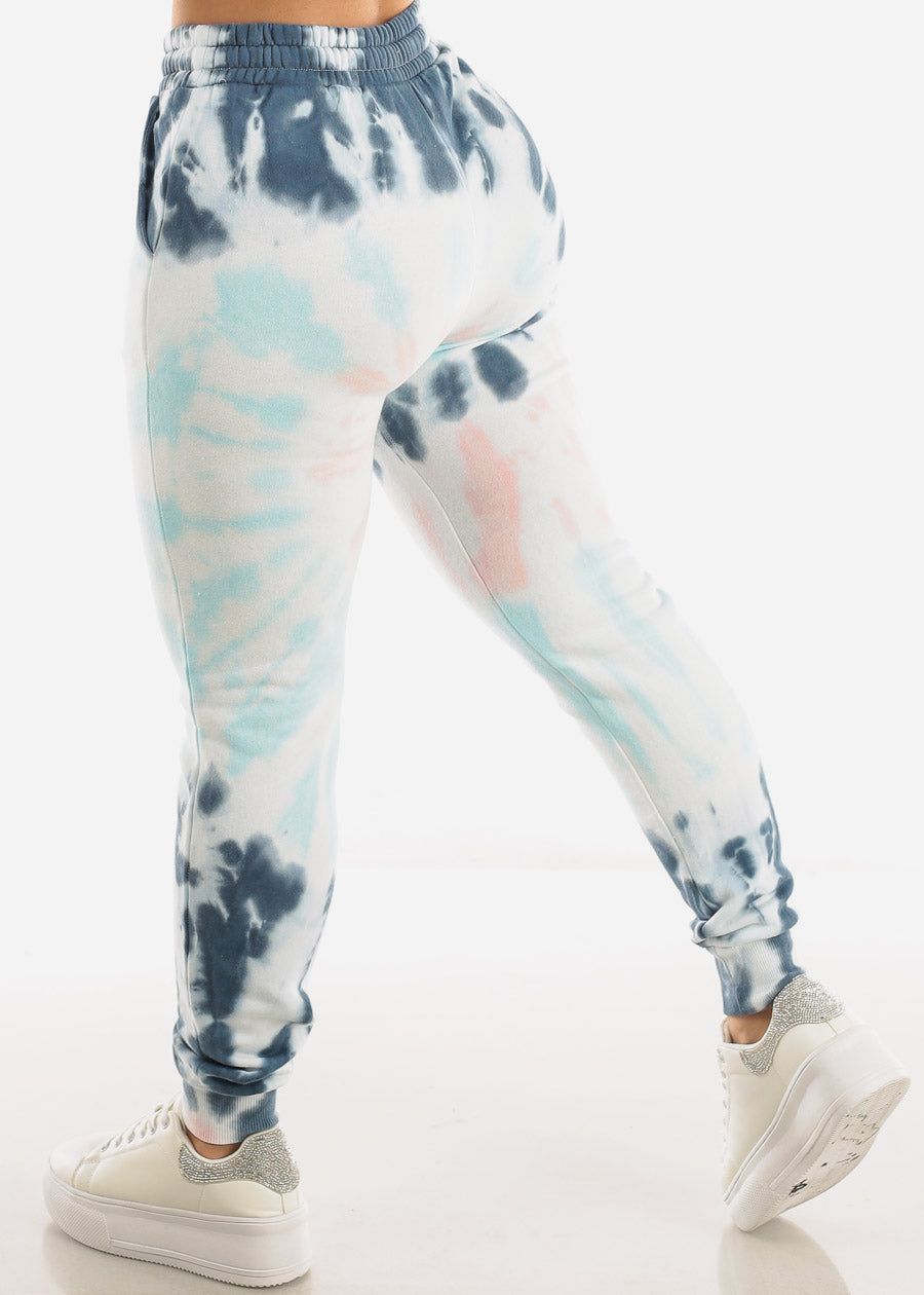 High Waist Tie Dye Jogger Sweatpants Blue sold by Moda product image thumbnail 2