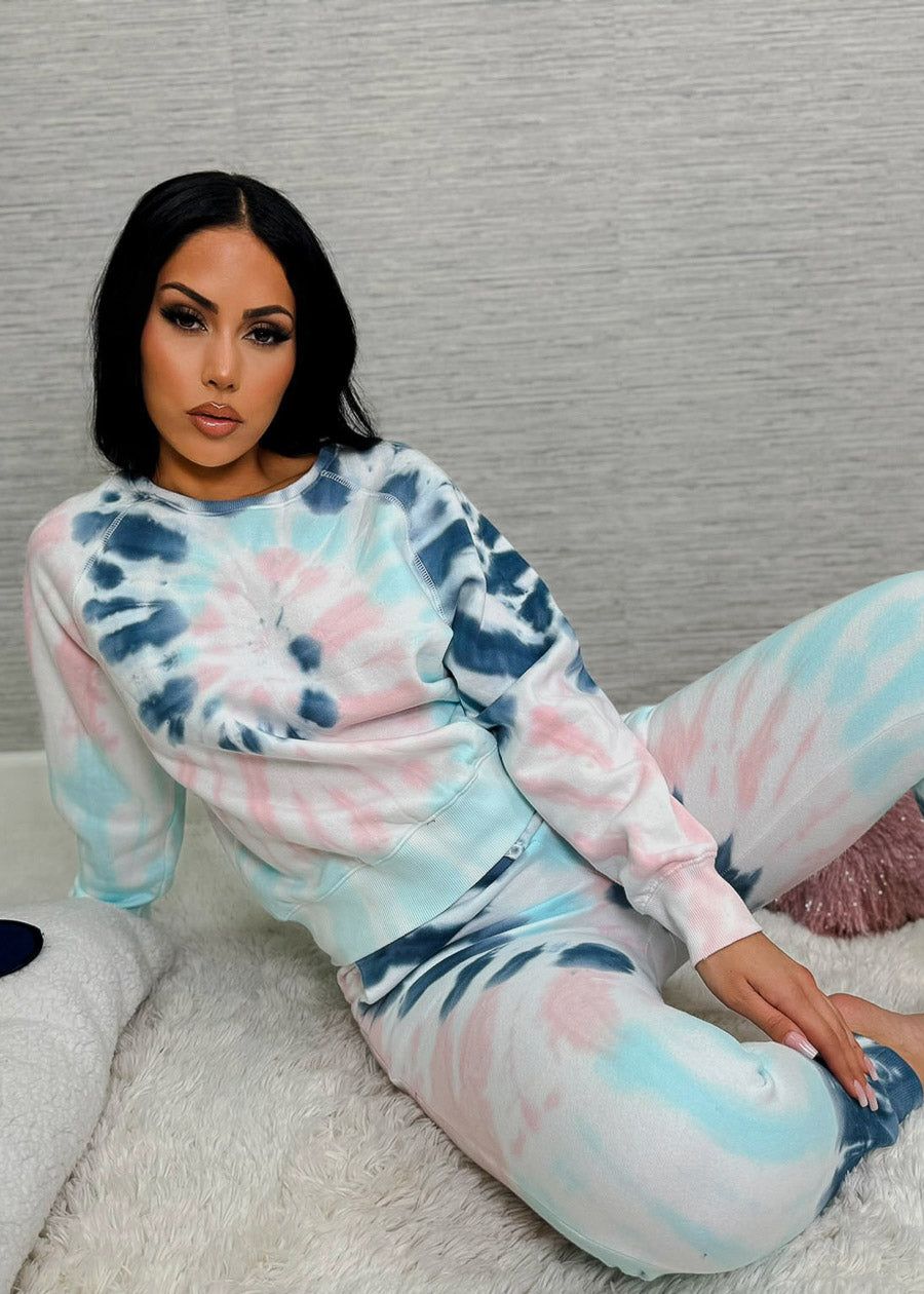 High Waist Tie Dye Jogger Sweatpants Blue sold by Moda product image thumbnail 5