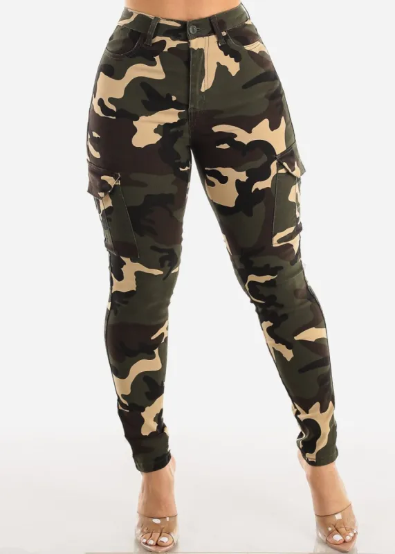Camouflage Hyper Stretch Cargo Skinny Pants sold by Moda