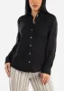Black Linen Long Sleeve Button Up Shirt sold by Moda