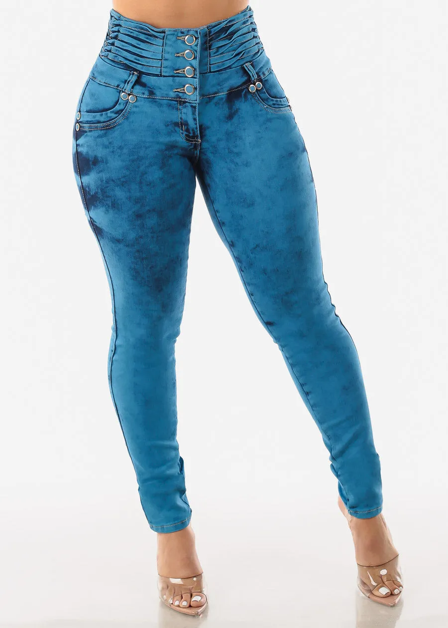 MX JEANS High Waisted Butt lifting Blue Skinny Jeans sold by Moda product image thumbnail 2