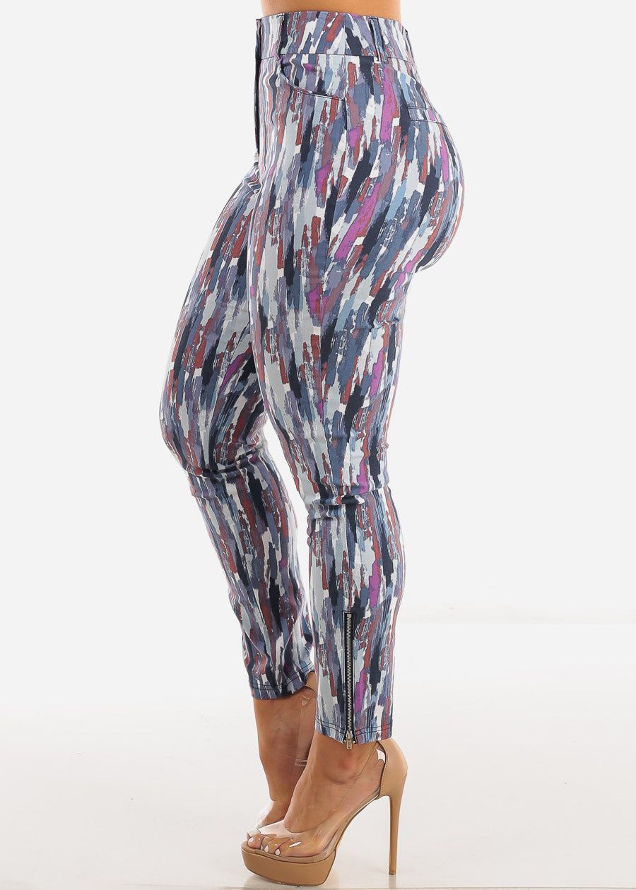 Super High Waist Printed Dressy Skinny Pants Multicolor sold by Moda product image thumbnail 3