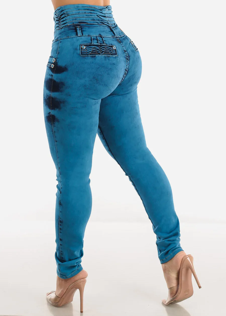 MX JEANS High Waisted Butt lifting Blue Skinny Jeans sold by Moda product image thumbnail 4