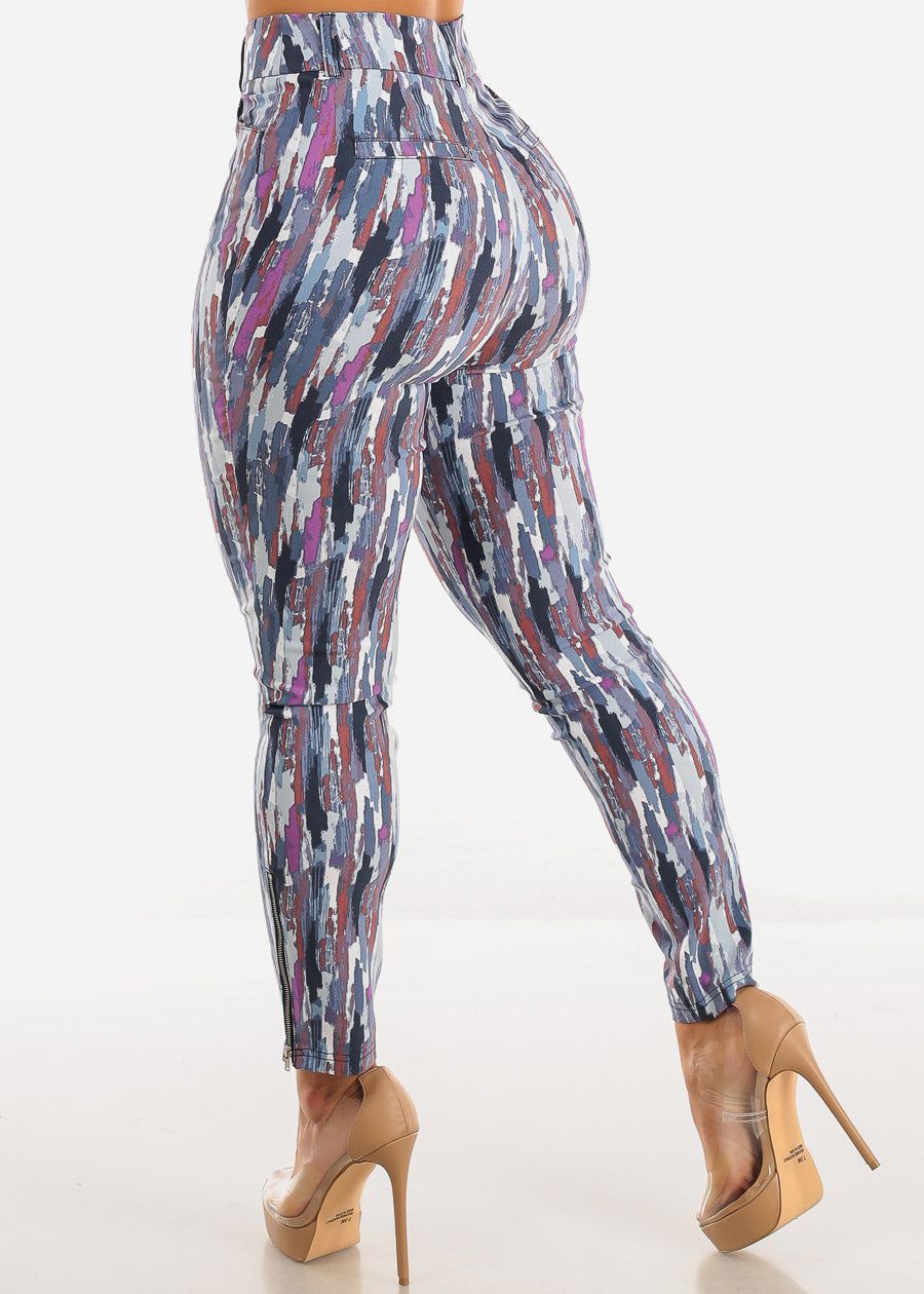 Super High Waist Printed Dressy Skinny Pants Multicolor sold by Moda product image thumbnail 4