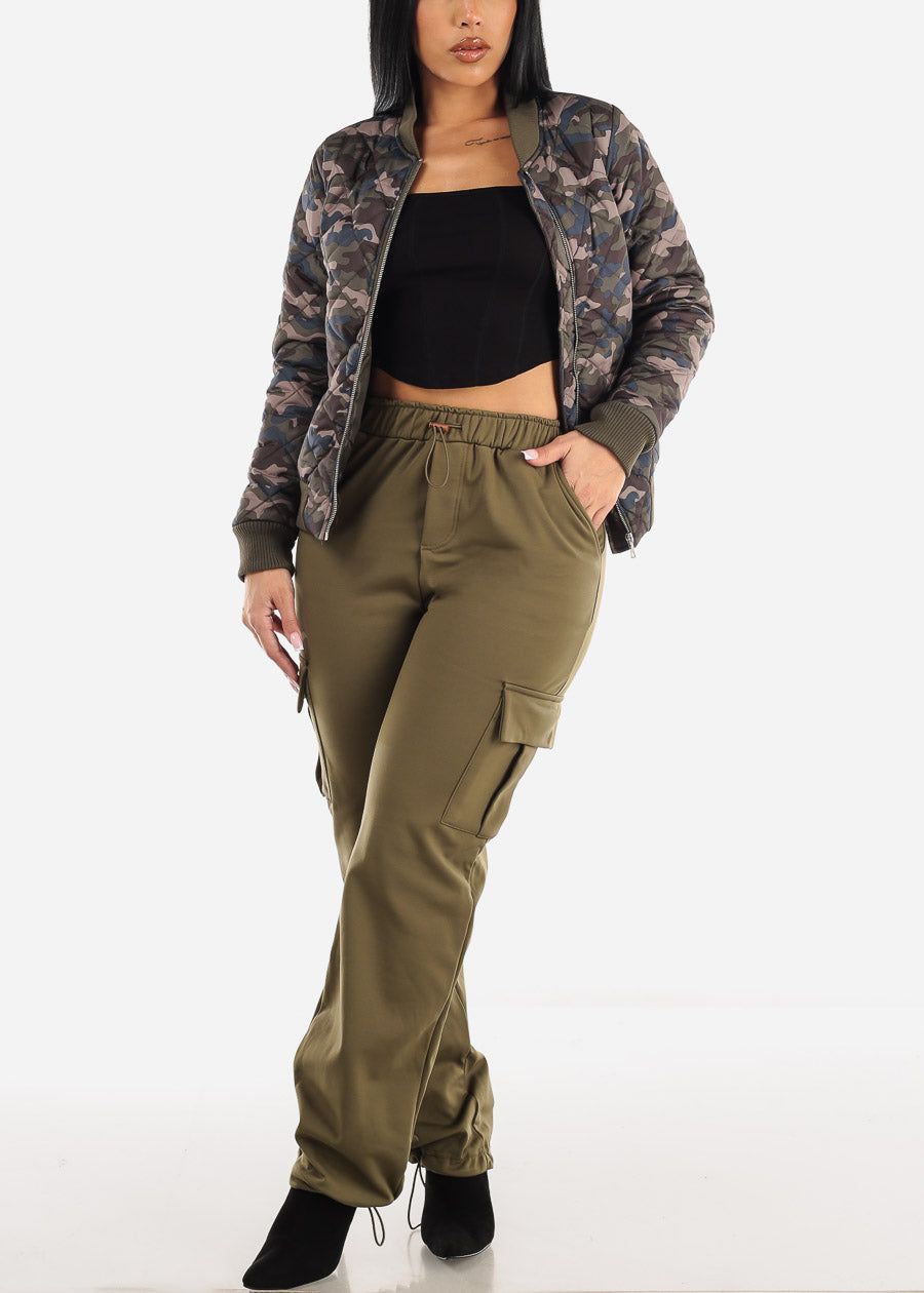 Quilted Camouflage Zip Up Puffer Jacket sold by Moda product image thumbnail 4