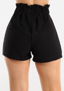 Paperbag Waist Tie Black Shorts sold by Moda