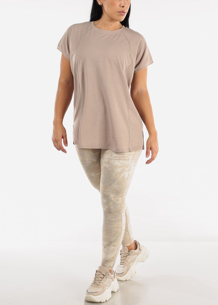 Pima Cotton Crewneck Tunic Tee Light Brown sold by Moda product image thumbnail 2
