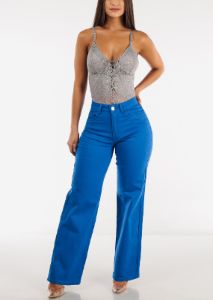 Sexy Sleeveless Lace Bodysuit Grey sold by Moda